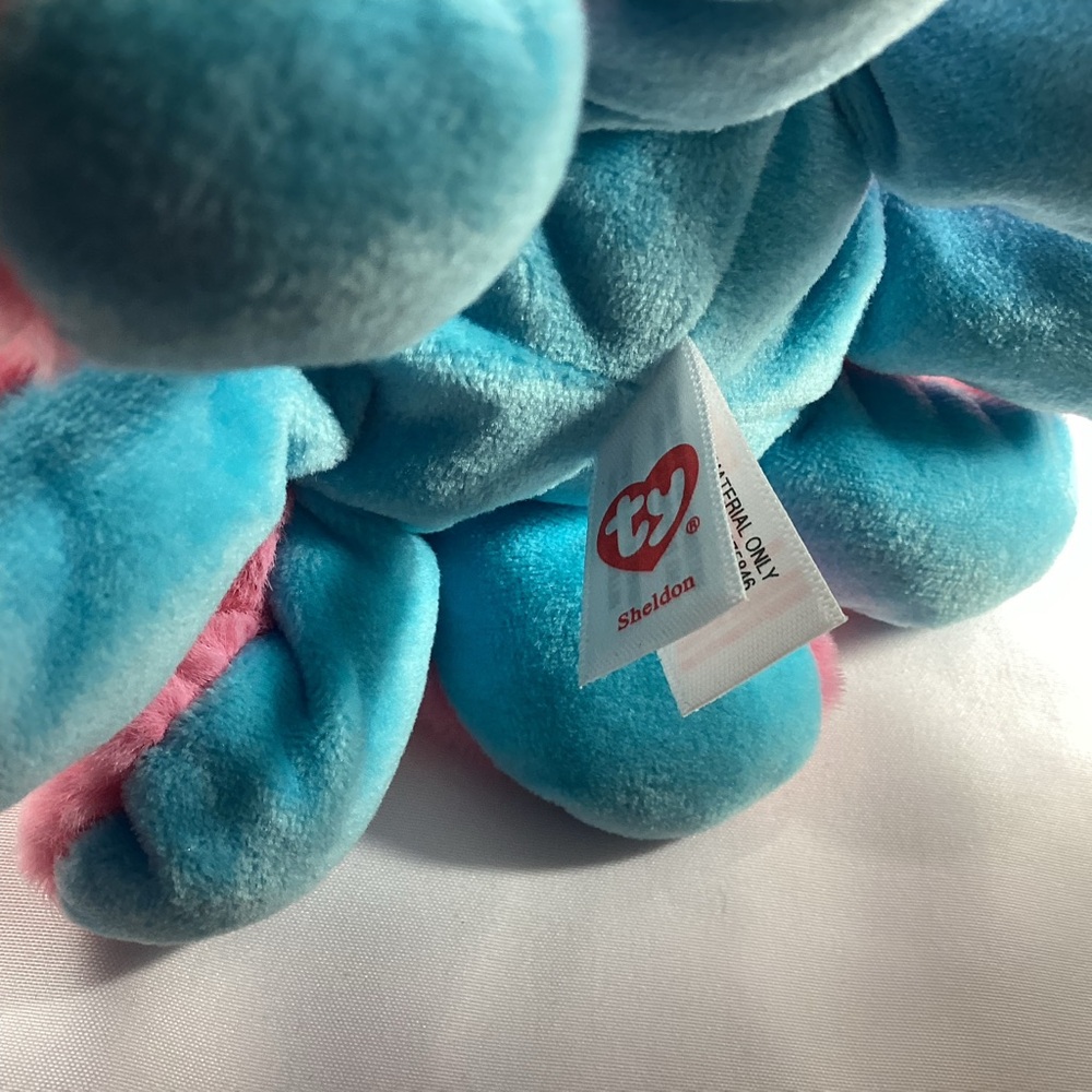 Ty Beanie Boos SHELDON the Octopus 6" Pink Blue Plush Toy 2024 Stuffed Animal - Picture 13 of 13